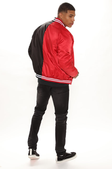 Split Bomber Jacket - Black/Red, Fashion Nova, Mens Jackets