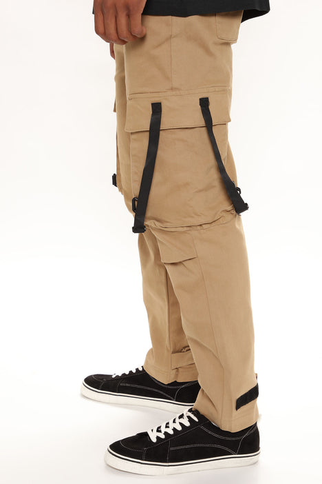 Take A Sip Relaxed Flare Cargo Pants - Olive
