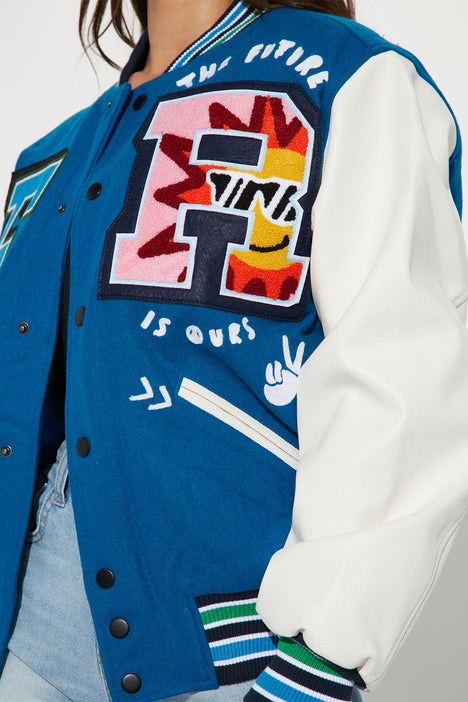 The Future Is Ours Varsity Jacket - Blue