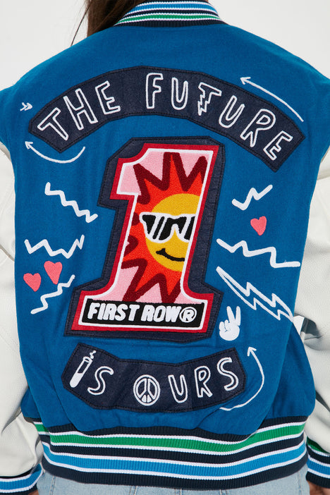Women's First Row The Future Is Ours League Varsity Jacket Red