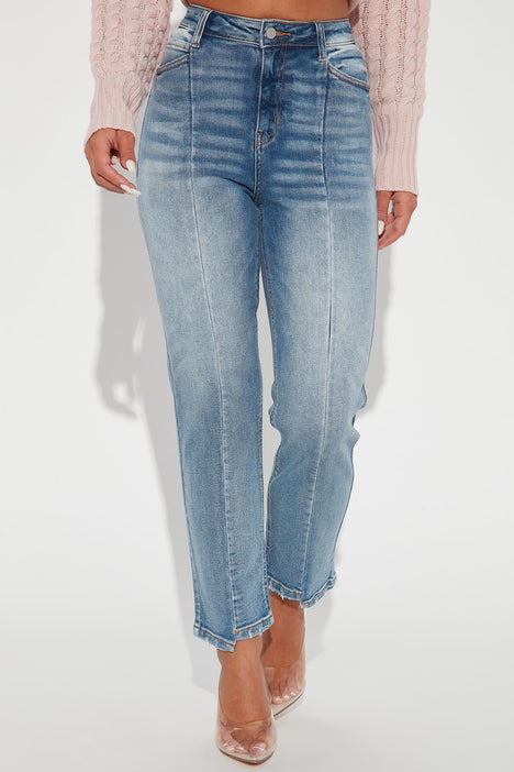 Tall Crossover Straight Leg Jeans - Medium Wash