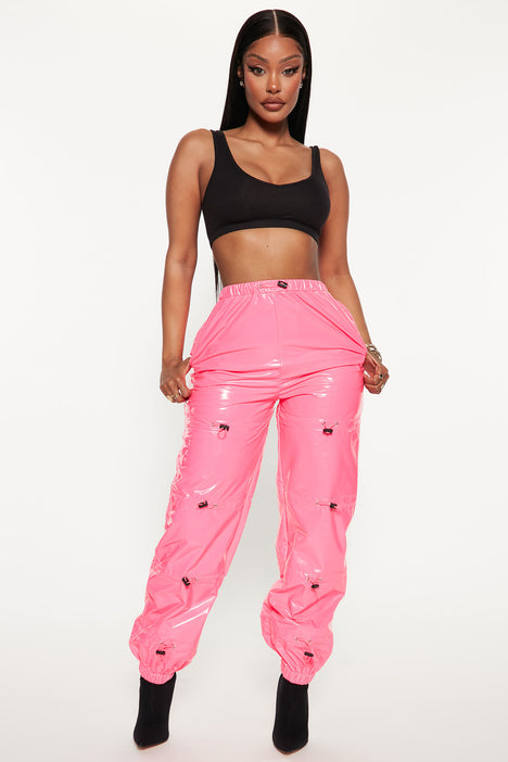 Women's Neon Pink Crop Jogger