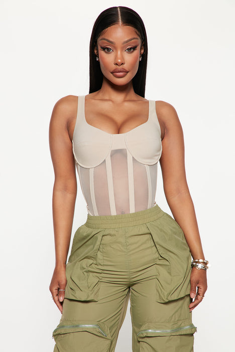 Hold Me Tight Corset Bodysuit - Nude