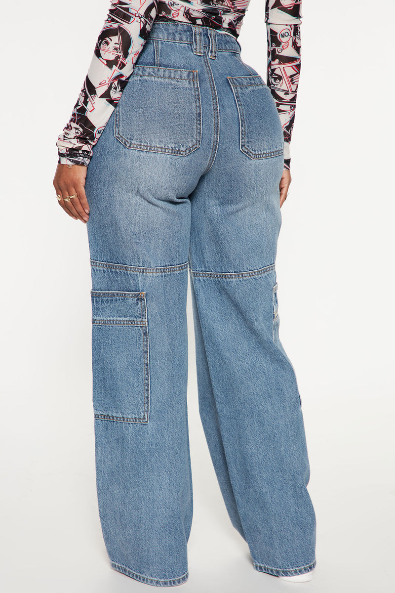 Nila 90's Cargo Jeans - Light Wash | Fashion Nova, Jeans | Fashion Nova