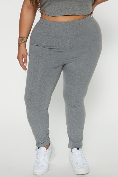 WOMENS GRAY PLUS SIZE 2X RELAXED FIT LEGGINGS - clothing
