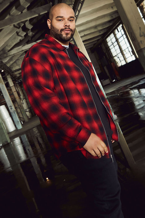 Padded Check Flannel Shirt Black/Red - Norvine