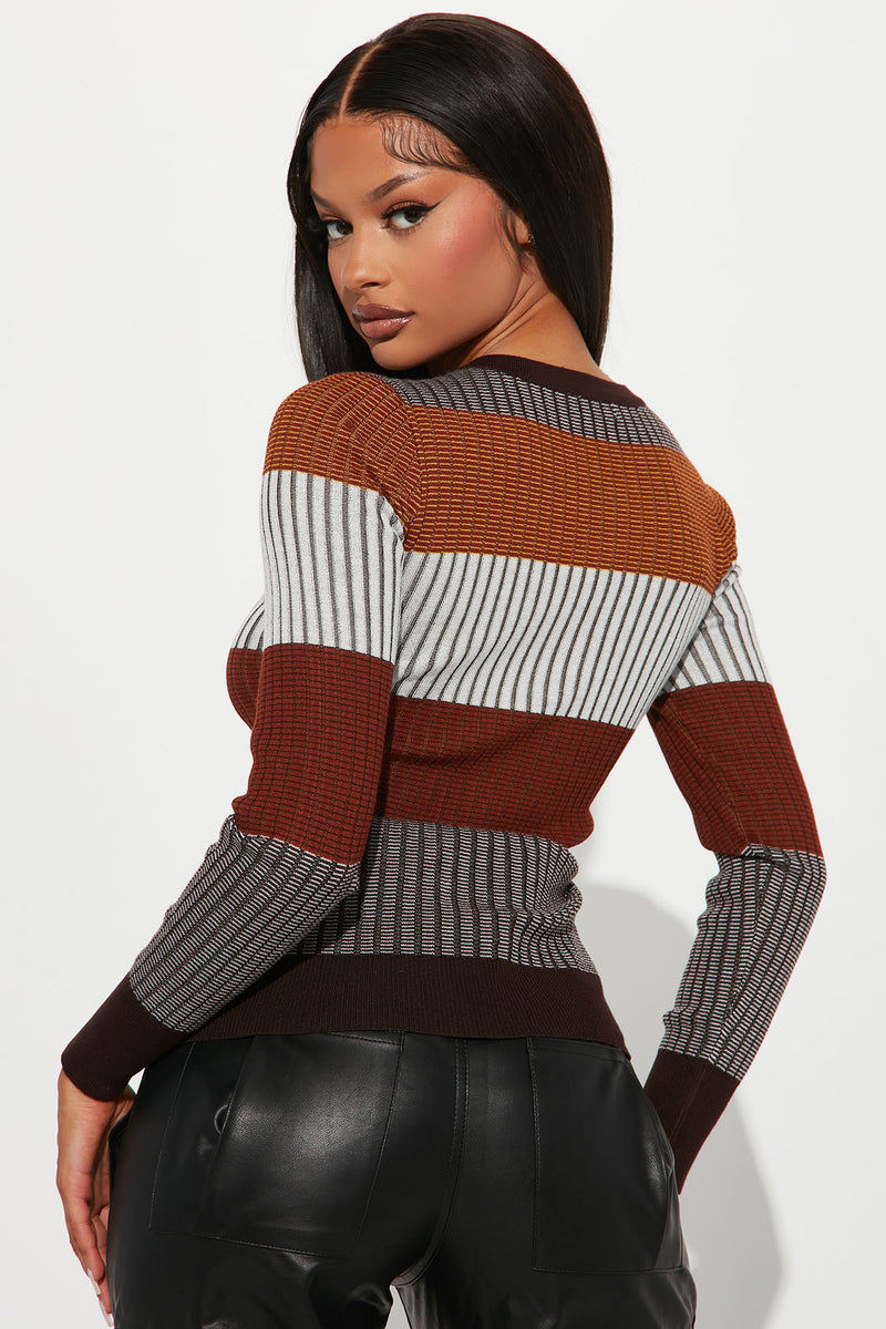 Kyra Henley Ribbed Sweater - Chocolate/Combo | Fashion Nova, Sweaters ...