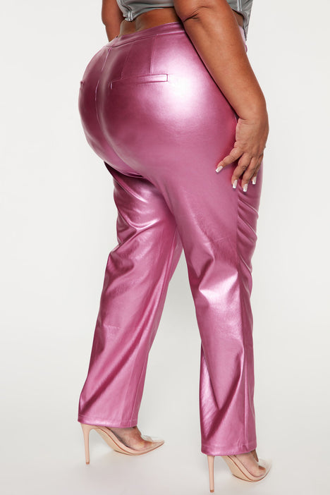 Sexy Pink Hot Pants - Shiny PU Leather Shorts