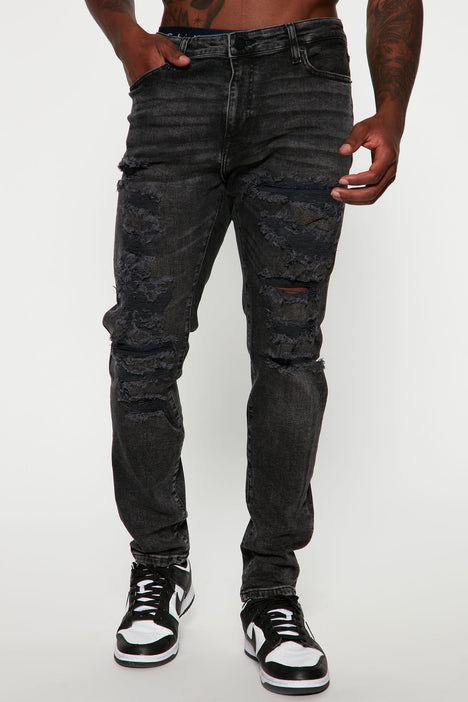 Undercover Embroidered Splatter Jeans - Black
