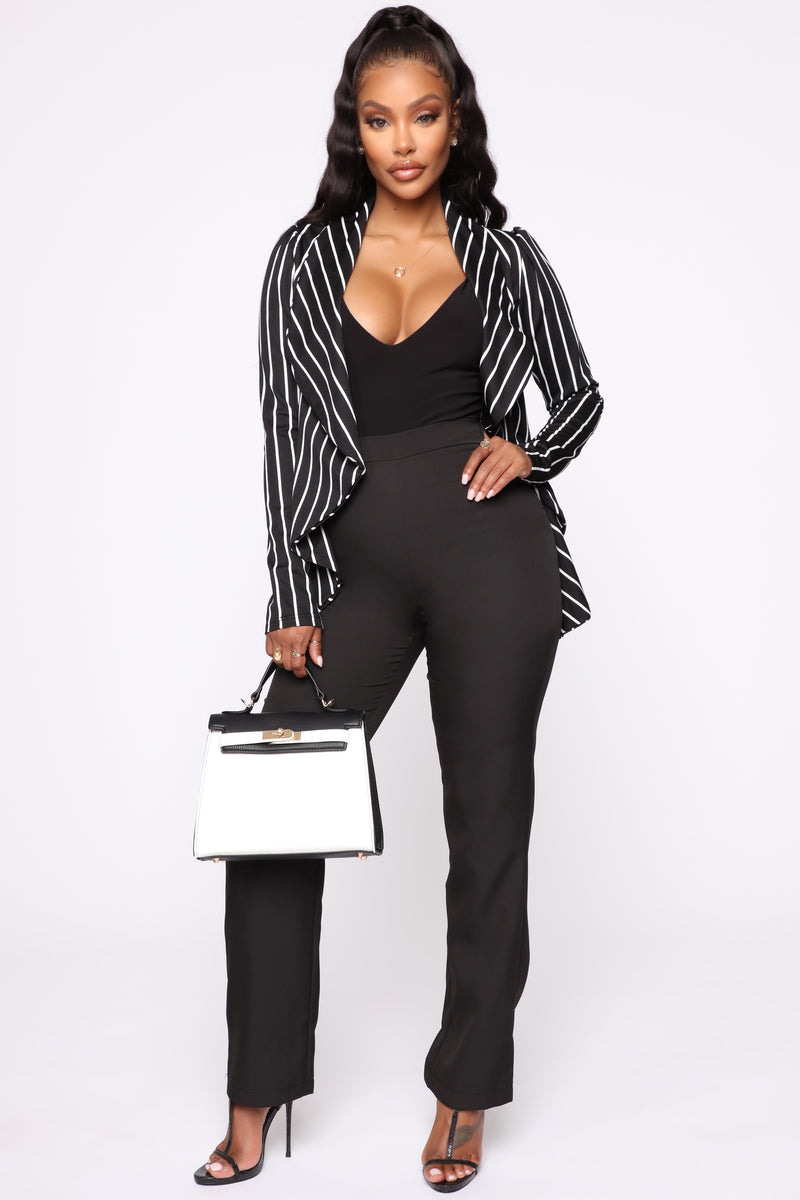 Meet And Greet Striped Blazer - Black/White | Fashion Nova, Jackets ...