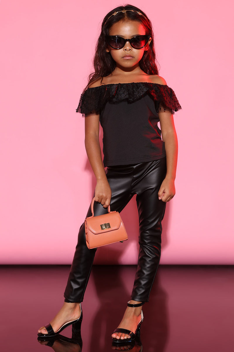 Mini Attitude Off Shoulder Top - Black | Fashion Nova, Kids Tops & T ...