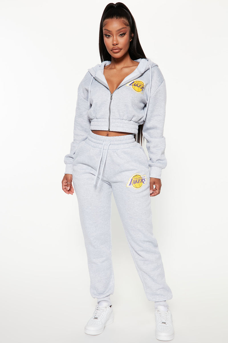 Lakers Set Up Jogger - Heather Grey | Fashion Nova, Pants | Fashion Nova