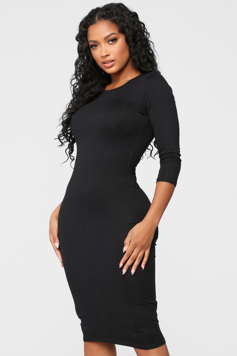 Keeping It Simple Midi Dress - Black | Fashion Nova, Dresses | Fashion Nova