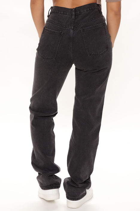 Tall Get It Straight Slouch Fit Jeans - Black