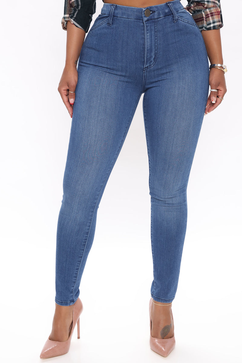 Jeanish Super Stretch Skinny Jeans - Medium Blue Wash | Fashion Nova ...