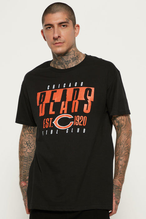 Chicago Bears Split Short Sleeve Tee - Black, Fashion Nova, Mens Graphic  Tees