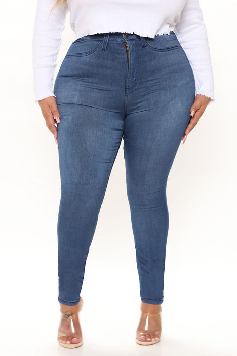 New York and Company Tall Curvy Ultra High-Waisted Super-Skinny Jeans -  Medium Wash - ShopStyle