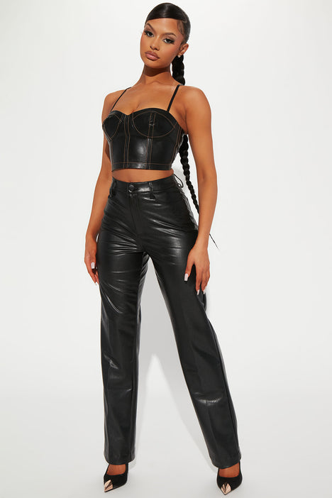 Truly Chic Faux Leather Pant 29 - Black