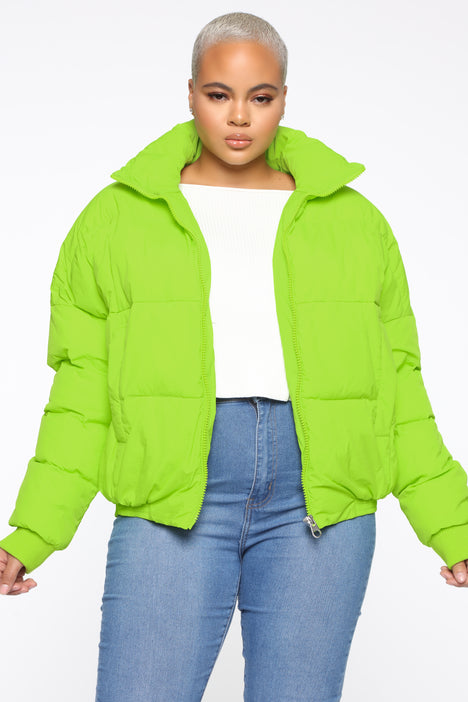 Crazy For You Neon Coral Puffer Jacket - West Avenue