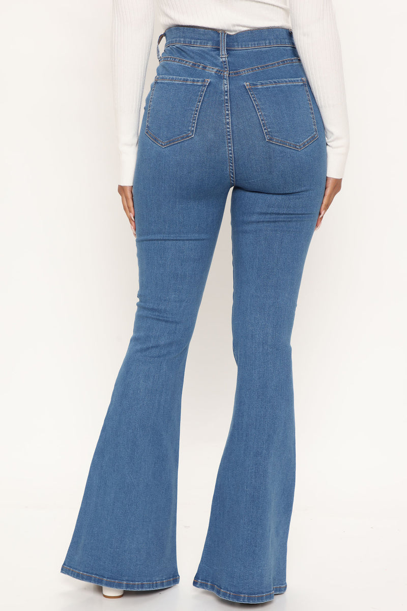 Oh Shes Fancy Classic Stretch Flare Jeans Medium Blue Wash Fashion Nova Jeans Fashion Nova