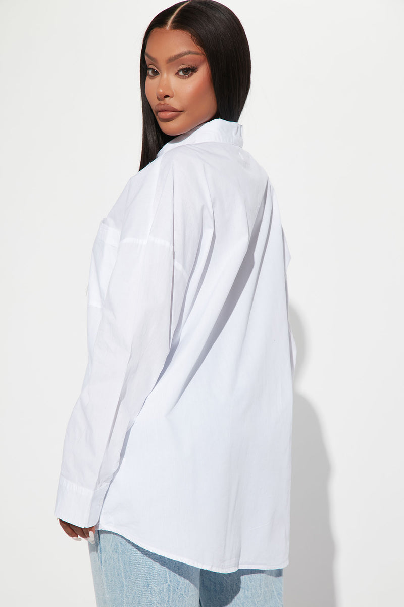 Raven Poplin Shirt - White | Fashion Nova, Shirts & Blouses | Fashion Nova