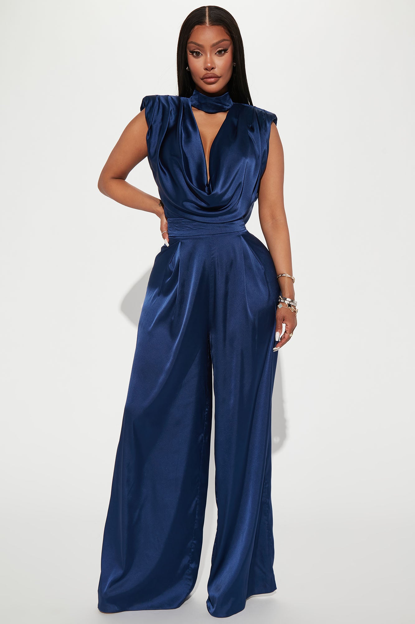 Fashion nova sales satin jumpsuit