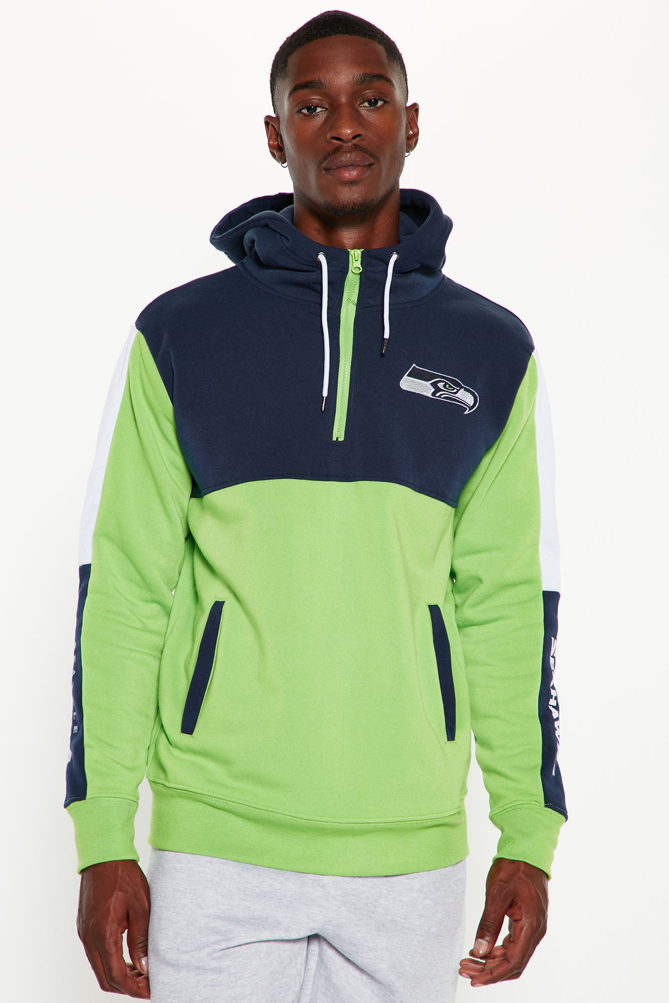 Seattle Seahawks Quarter Zip Hoodie - Green