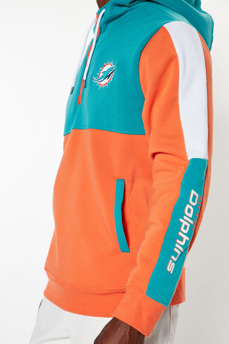 Miami Dolphins Quarter Zip Hoodie - Orange