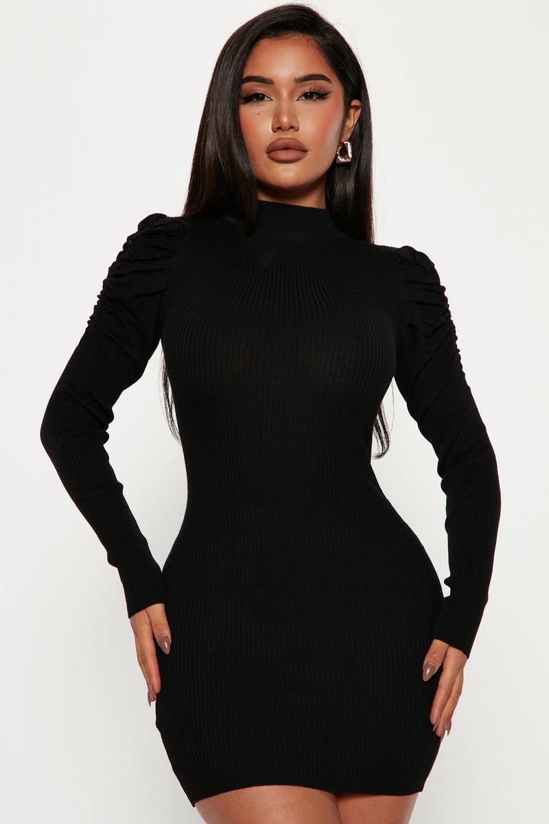 I Want More Sweater Mini Dress - Black | Fashion Nova, Dresses ...