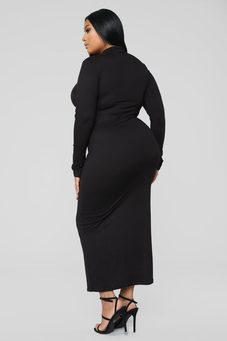 Full Coverage Maxi Dress - Black, Fashion Nova, Dresses