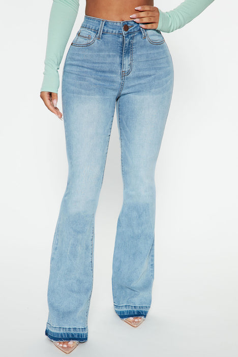 Richie Ripped Flare Jeans - Medium Wash
