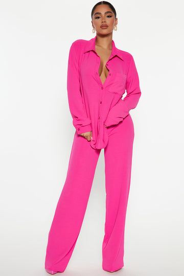 Loraine Blazer Pant Set - Magenta, Fashion Nova, Matching Sets