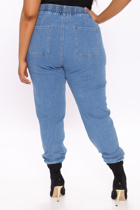 Superstitions Tinted Denim Joggers - Medium Wash, Fashion Nova, Jeans