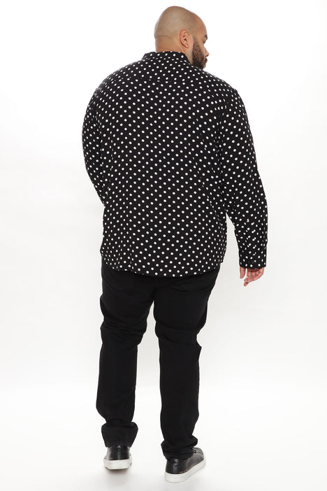 Fashion Nova 100% Polyester Polka Dots Tan Brown Long Sleeve Blouse Size 1X  (Plus) - 44% off
