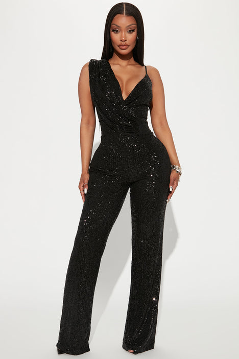 Black Sequin Bodycon Jumpsuit - Sexy and Stylish for Summer Parties an –  The Glam Shop