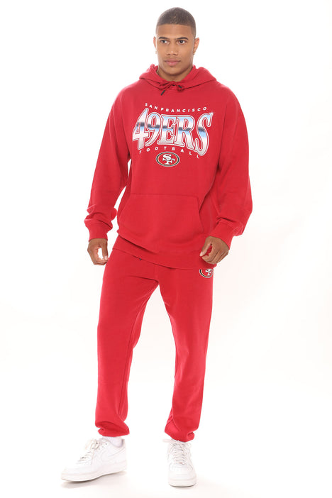 49ers Vintage Dye Hoodie - Red, Fashion Nova, Mens Graphic Tees