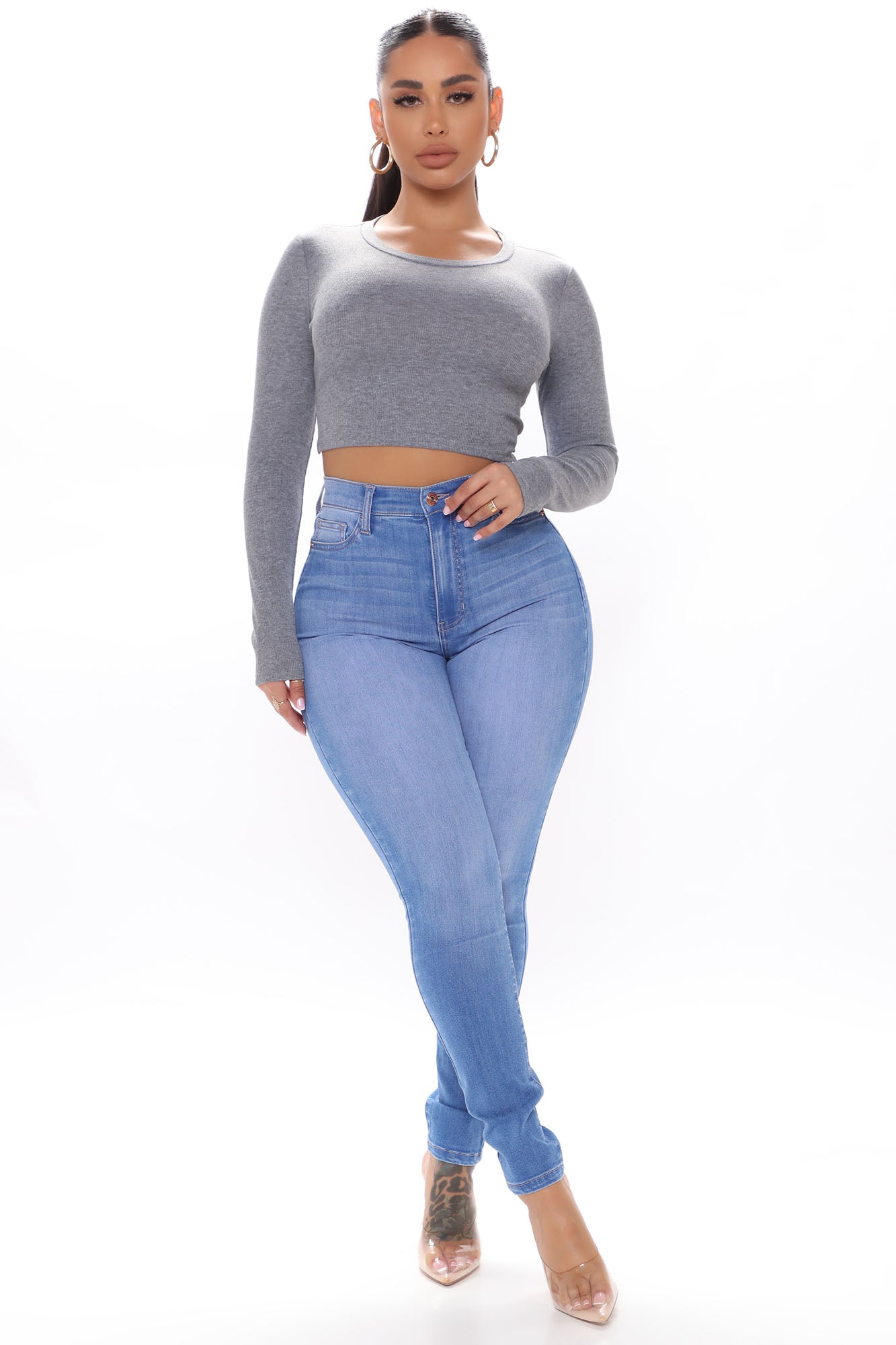 Show Off The Curves Super Stretch Booty Lifter Skinny Jeans - Medium Blue  Wash, Fashion Nova, Jeans