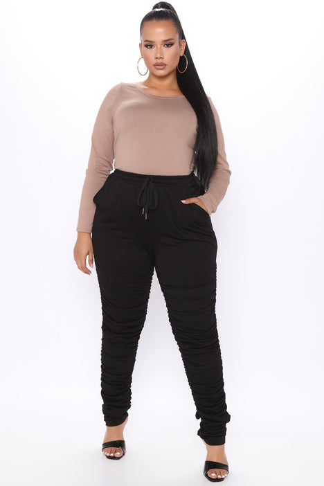 Curves And Chill Stacked Pant - Black