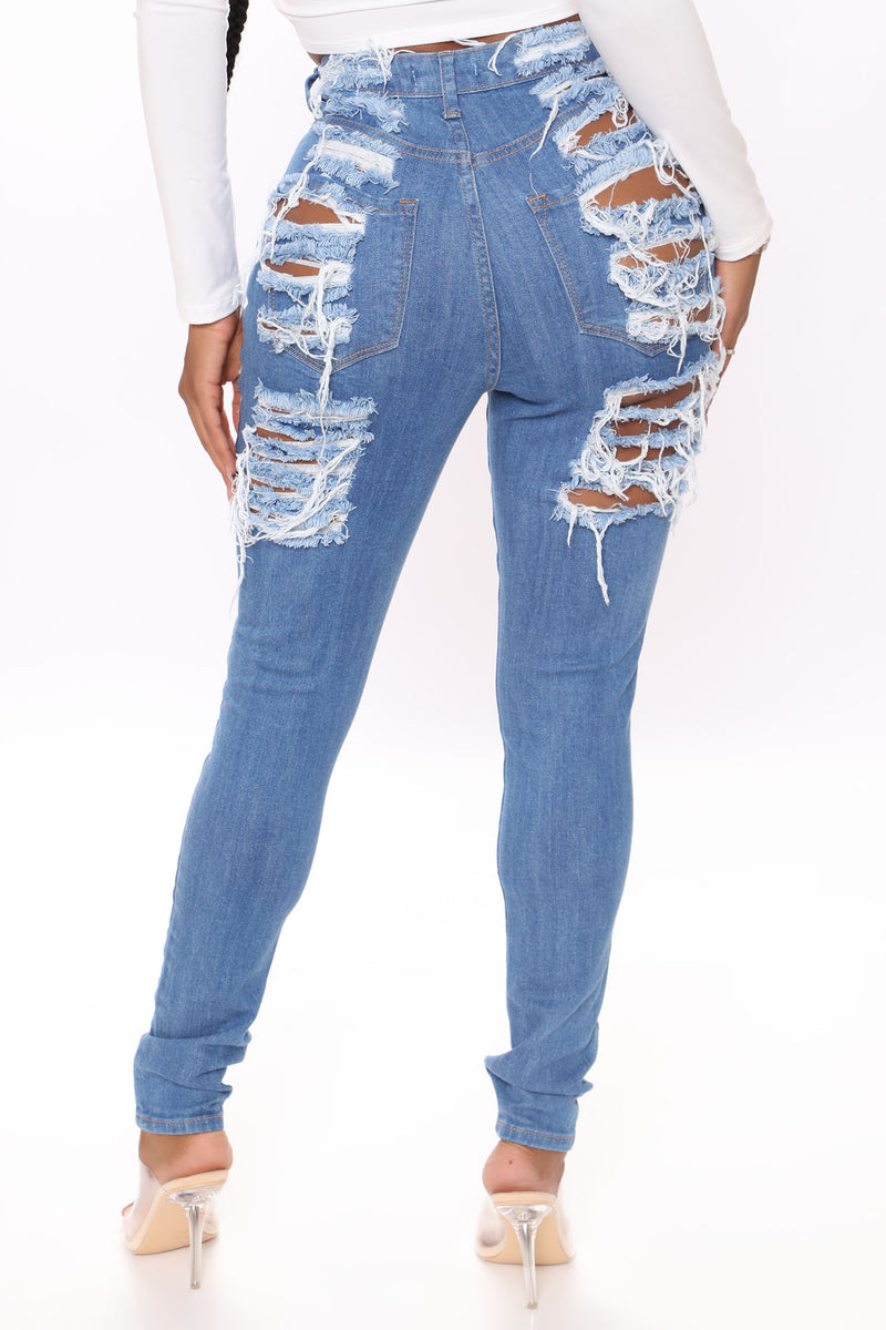 Yes Now Distressed Skinny Jeans - Medium Blue Wash | Fashion Nova ...