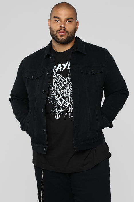 Cobain Denim Jacket - Black, Fashion Nova, Mens Jackets