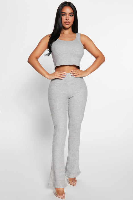Its Always Casual Pant Set - Grey, Fashion Nova, Matching Sets