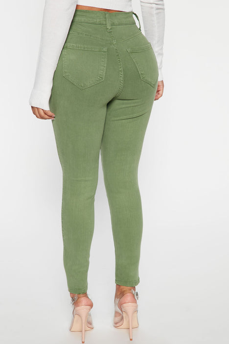 Shape Up Sculpting Stretch Skinny Jeans - Green