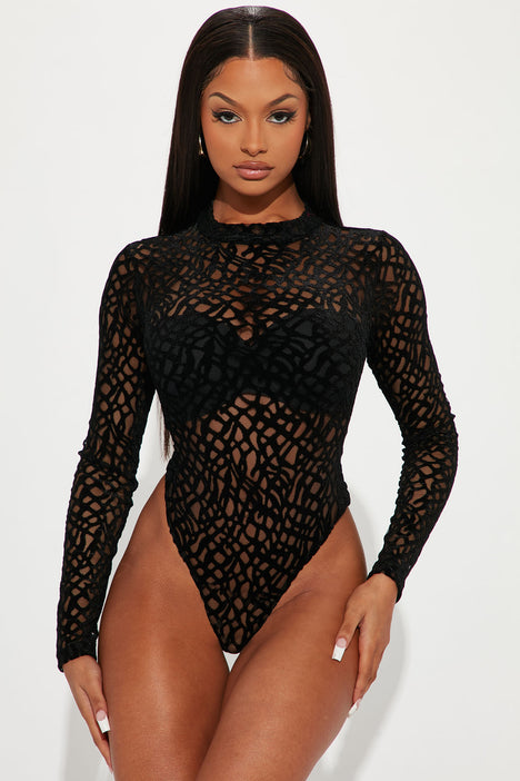 Play At Your Own Risk Bodysuit - Black