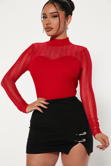 Tara Turtle Neck Sweater - Burgundy, Fashion Nova, Sweaters