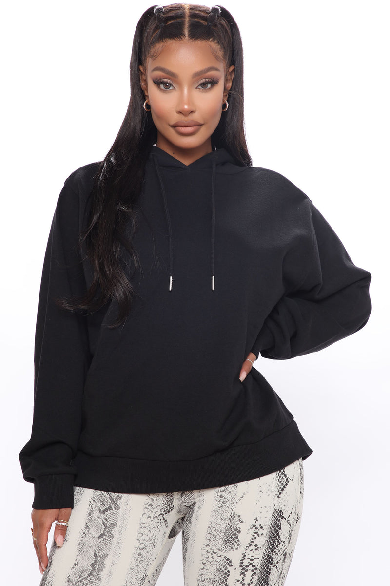 Just Zip It Oversized Hoodie - Black | Fashion Nova, Knit Tops ...