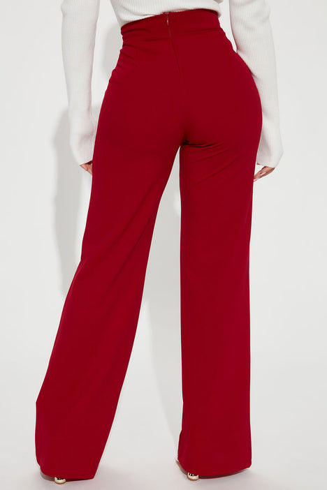 Petite Victoria High Waisted Dress Pants - Red, Fashion Nova,  Career/Office