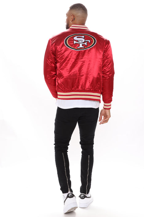 49ers Letterman Jacket - Black/Red, Fashion Nova, Jackets & Coats