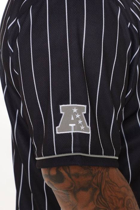 Raiders Baseball Top- Black, Fashion Nova, Mens Tees & Tanks