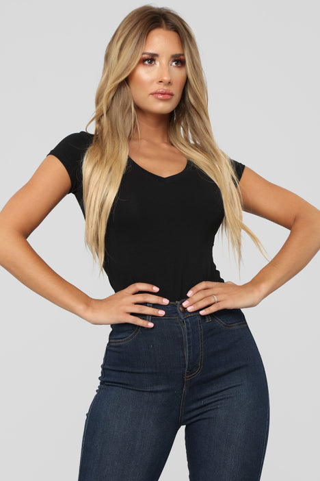 Black Crop Top Cotton Scoop Neck Short Sleeve Plus Size Tops,XS at   Women's Clothing store