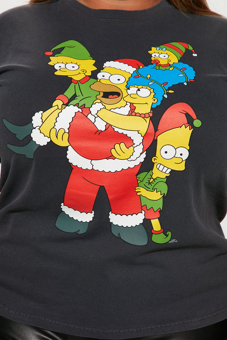 Simpsons Christmas Nova Black Nova, Fashion | Card Bottoms Tee Screens Fashion Wash Tops - | and